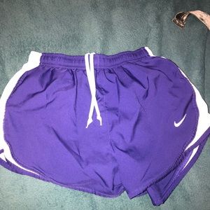 Purple nike running shorts